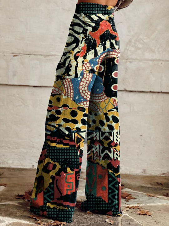 Sandra | Eclectic Art Wide-Leg Pants