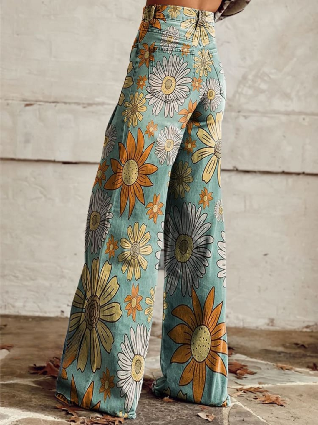 Tania | Vintage Floral Wide-Leg Pants